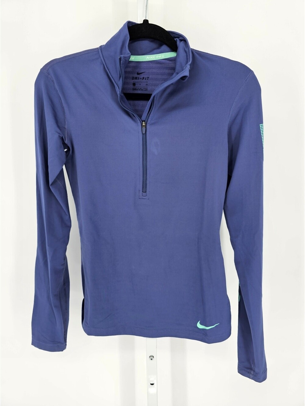 NIKE Women’s Sz S Half Zip Long Sleeve Shirt Dri Fit Just Do It Purple